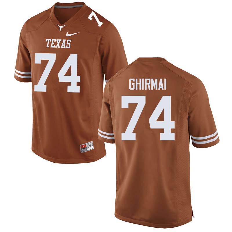 Men #74 Rafiti Ghirmai Texas Longhorns College Football Jerseys Sale-Orange